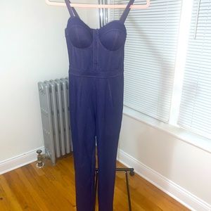 One piece denim jumpsuit
